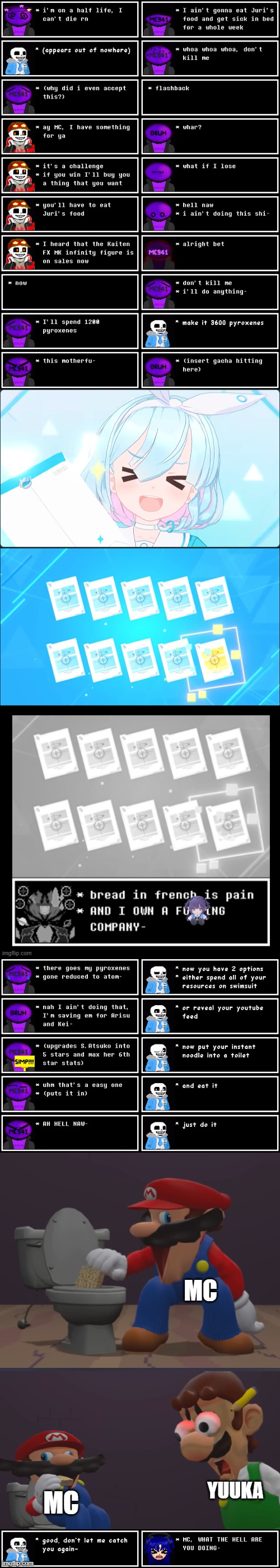 MC941's Stupid Shenanigans, Part 1 | MC; YUUKA; MC | image tagged in mc941's stupid shenanigans,understream | made w/ Imgflip meme maker