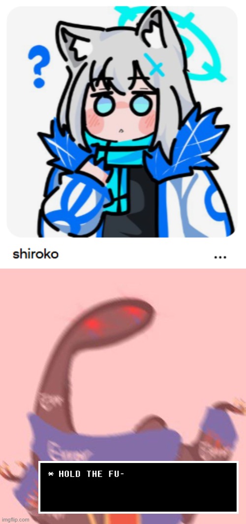 undertale related cuz of Error! Sans and Shiroko in Error404! Sans's suit | image tagged in shiroko,blue archive,undertale,aus | made w/ Imgflip meme maker