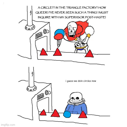 It looks like [[pipis]] | image tagged in i guess we doin circles now,undertale,sans,papyrus,triangle factory | made w/ Imgflip meme maker
