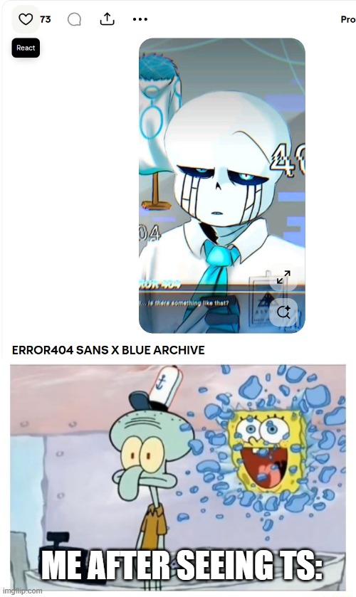 last post of spam-ton-ing pinterest posts i guess | ME AFTER SEEING TS: | image tagged in spongebob enters breaking the wall | made w/ Imgflip meme maker