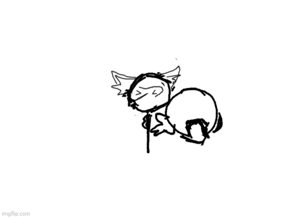 it's midnight my fingers are almost twitching and I've never drawn a furry character before but little guy is hugging millie | made w/ Imgflip meme maker