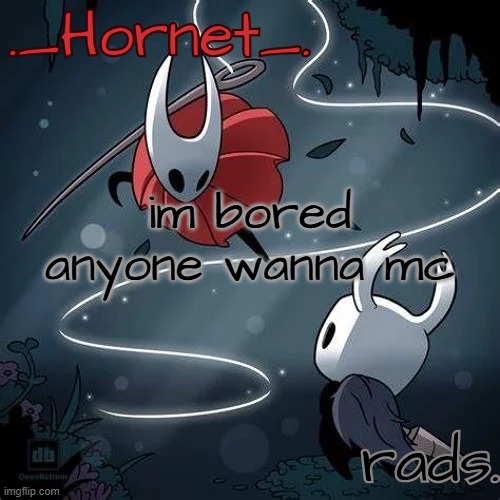 Hornet and Radium temp | im bored anyone wanna mc | image tagged in hornet and radium temp | made w/ Imgflip meme maker