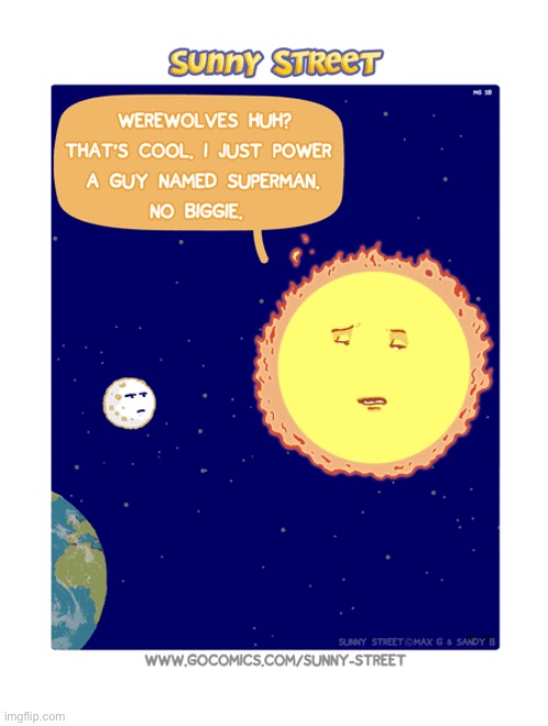 image tagged in comics,sunny street,sun,moon,bragging | made w/ Imgflip meme maker