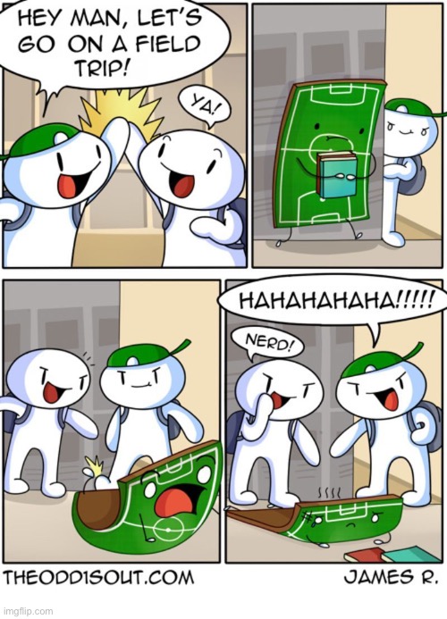 The Odd 1s Out | image tagged in comics,the odd 1s out,school,field trip,bullies,nerd | made w/ Imgflip meme maker