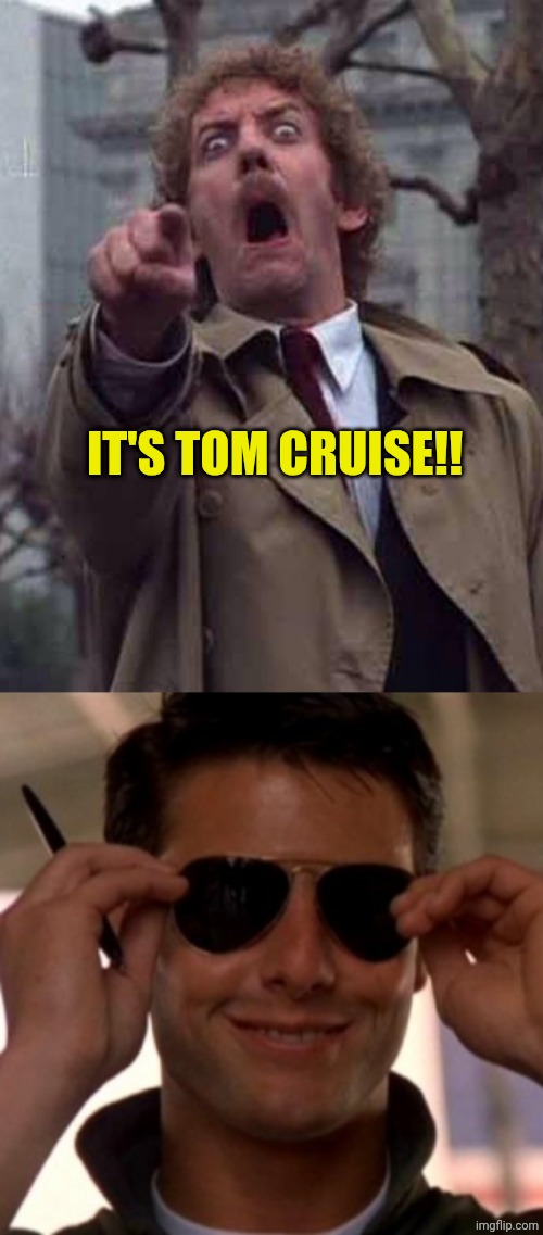 IT'S TOM CRUISE!! | image tagged in point and scream,top gun tom cruise | made w/ Imgflip meme maker