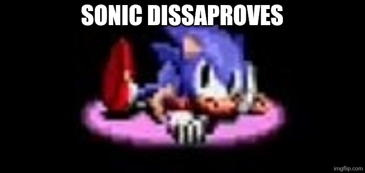Sonic dissaproves | SONIC DISSAPROVES | image tagged in sonic dissaproves | made w/ Imgflip meme maker