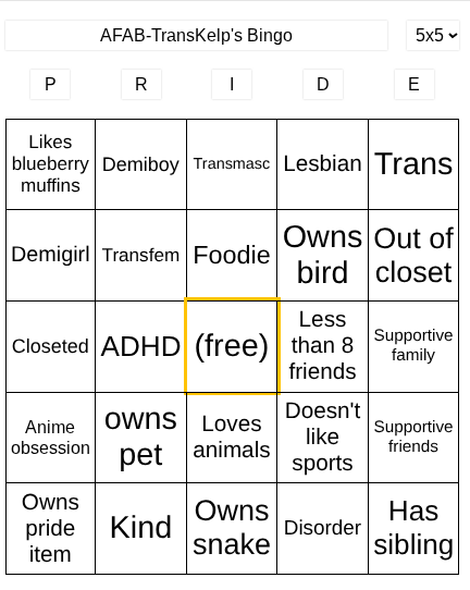 LGBTQ Bingo Blank Meme Template