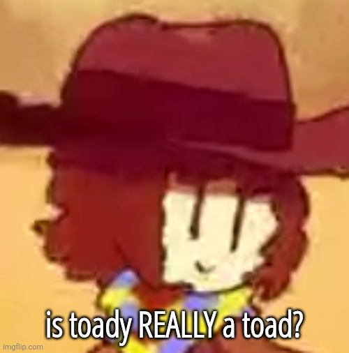 wavy | is toady REALLY a toad? | image tagged in wavy | made w/ Imgflip meme maker