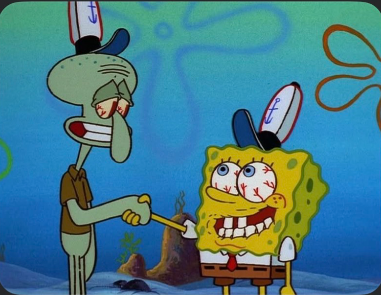SpongeBob shaking hands Blank Meme Template