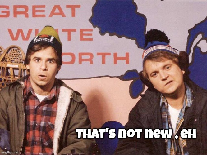 Bob and Doug | That's not new , eh | image tagged in bob and doug | made w/ Imgflip meme maker