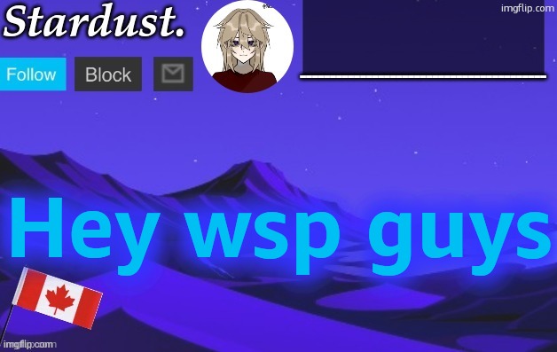 stardust temp 3 | Hey wsp guys | image tagged in stardust temp 3 | made w/ Imgflip meme maker