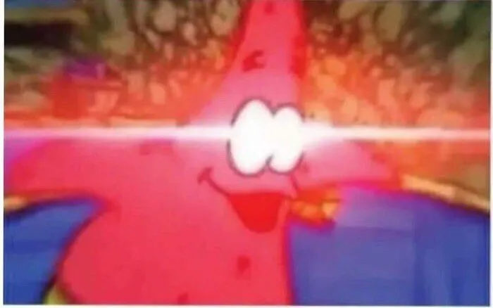 Patrick Glow Eyes Blank Meme Template