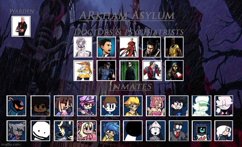 Arkham cast Meme | image tagged in fnf | made w/ Imgflip meme maker