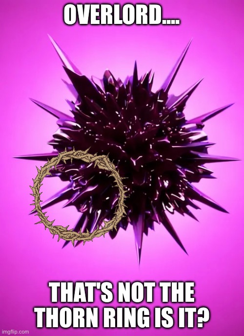Heh | OVERLORD.... THAT'S NOT THE THORN RING IS IT? | made w/ Imgflip meme maker
