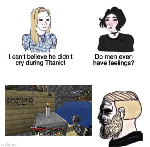 Remembering TinFoilChef | image tagged in chad crying | made w/ Imgflip meme maker