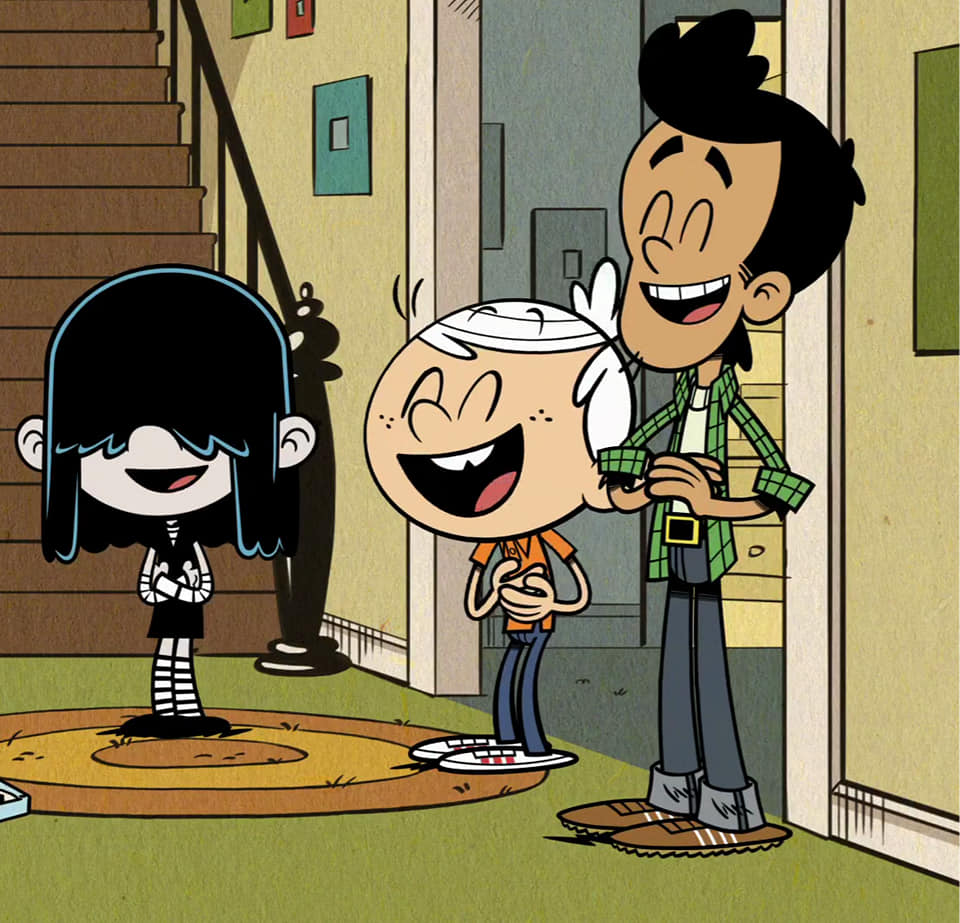 Lincoln, Lucy, and Bobby laughing Blank Meme Template