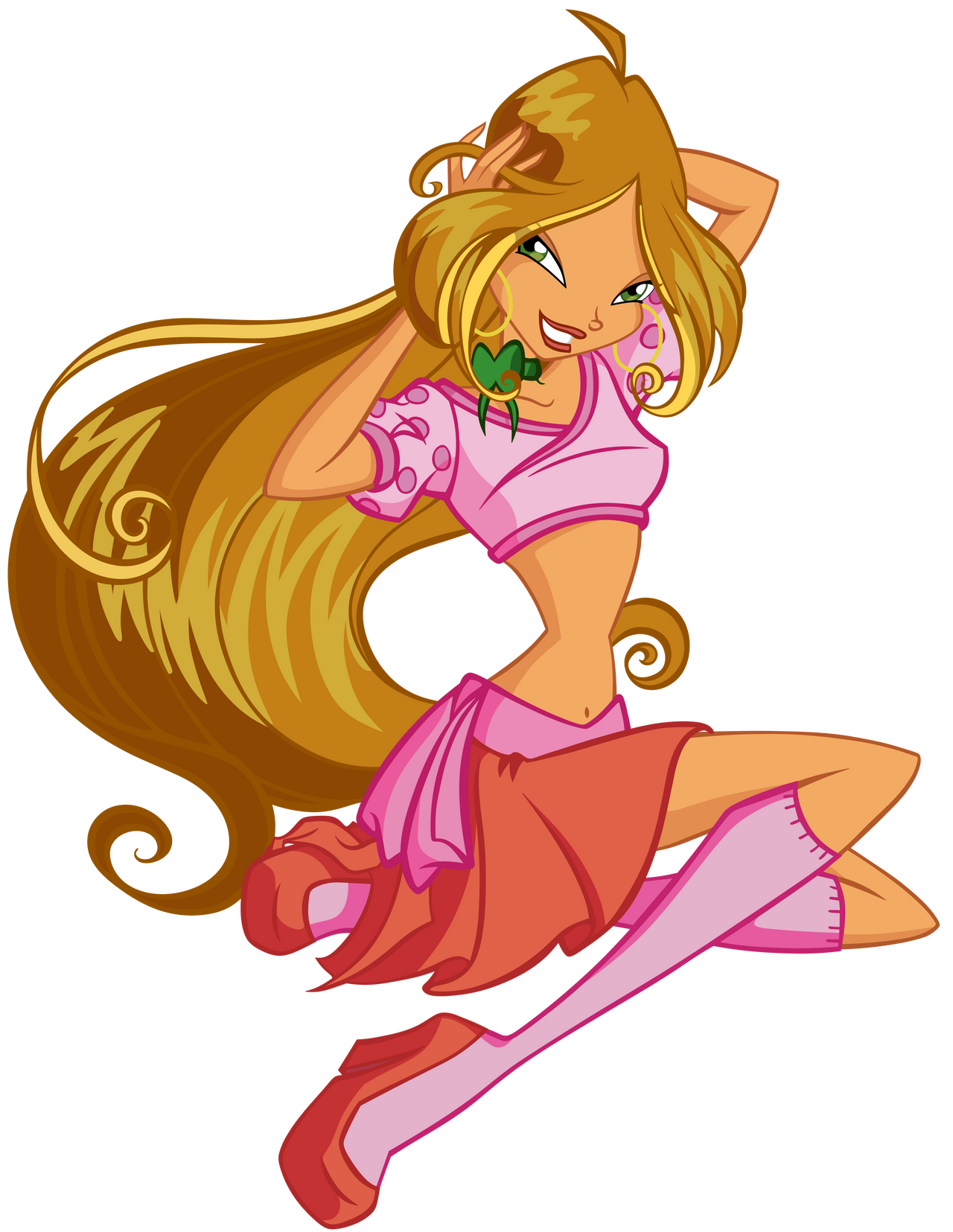 Winx Club Flora 2 season base cloth HD Blank Meme Template