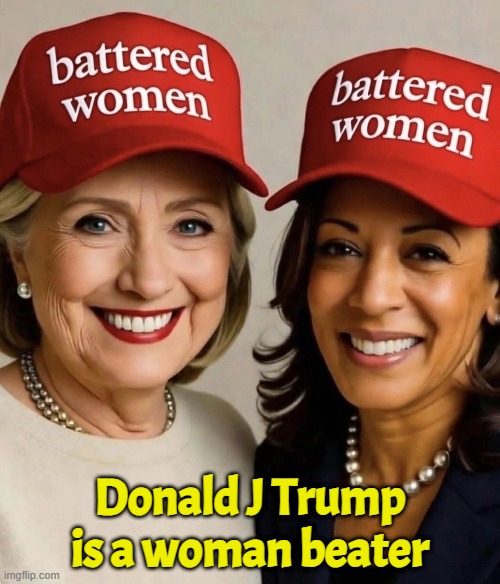 Treats everyone Equal | Donald J Trump is a woman beater | image tagged in donald trump,hillary clinton,kamala harris,potus,america first,2028 | made w/ Imgflip meme maker