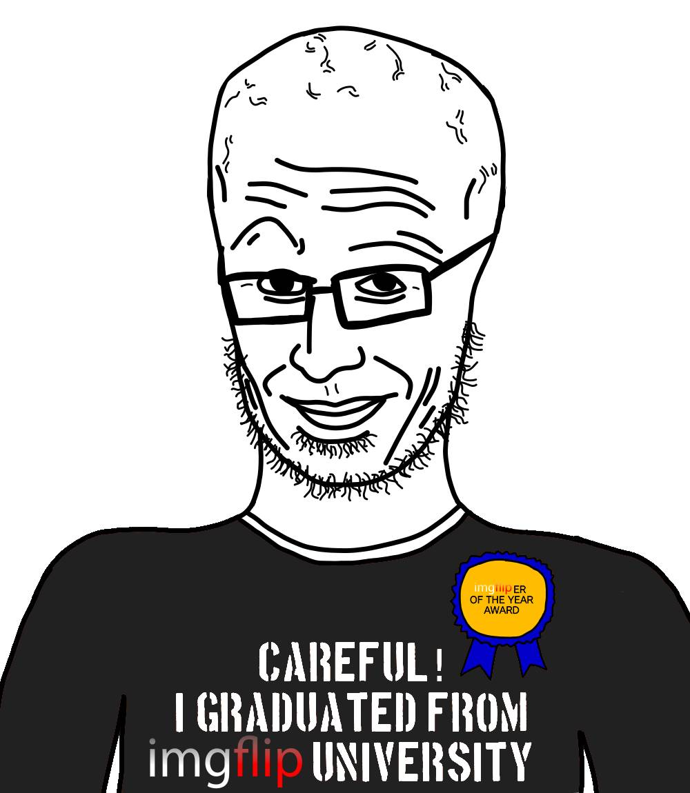 Careful! I graduated from imgflip university Blank Meme Template