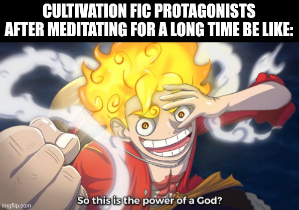 So this is the power of a god? | CULTIVATION FIC PROTAGONISTS AFTER MEDITATING FOR A LONG TIME BE LIKE: | image tagged in memes,meditate,god | made w/ Imgflip meme maker
