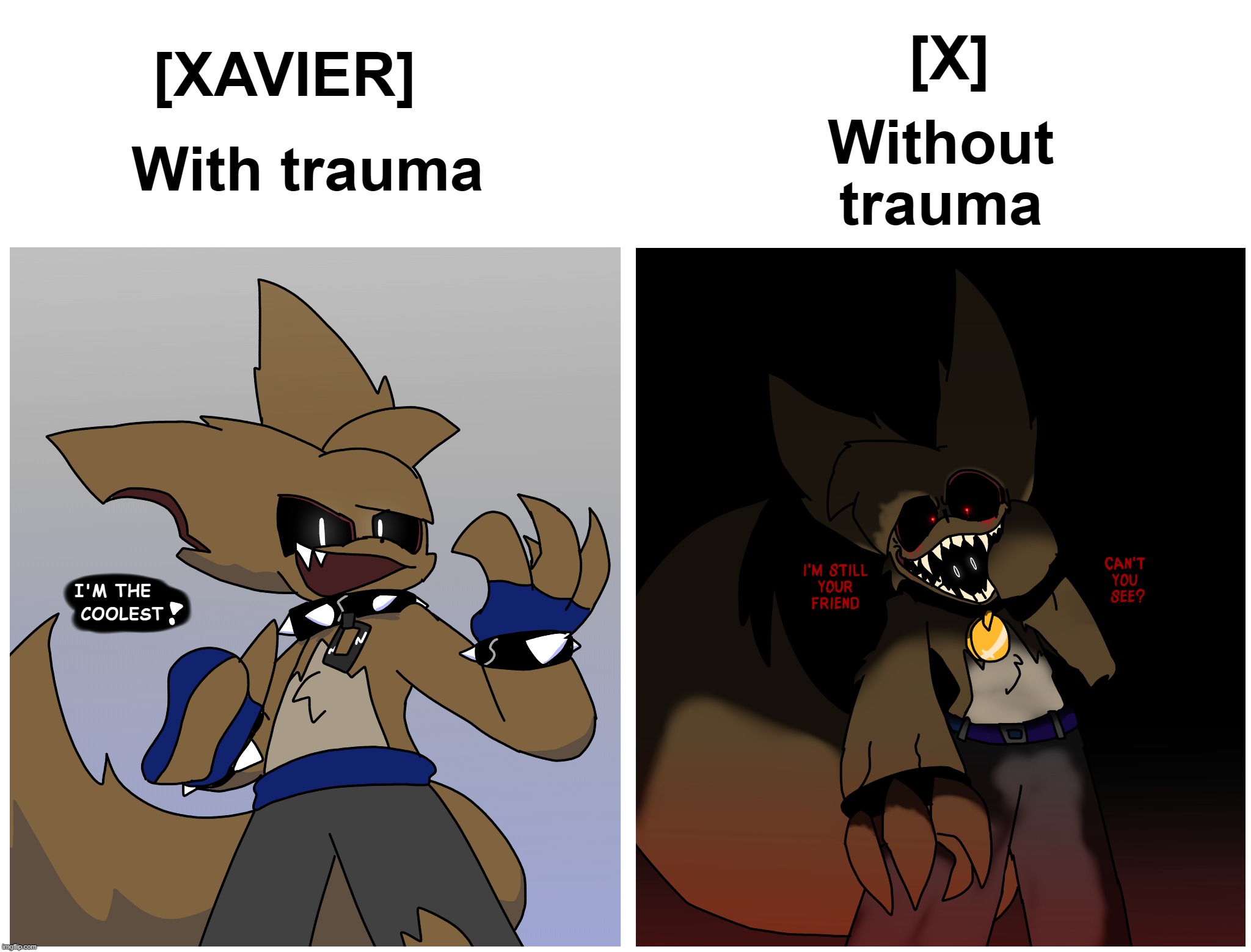 You know... maybe trauma can be a good thing sometimes | image tagged in i jumpscared myself this morning | made w/ Imgflip meme maker