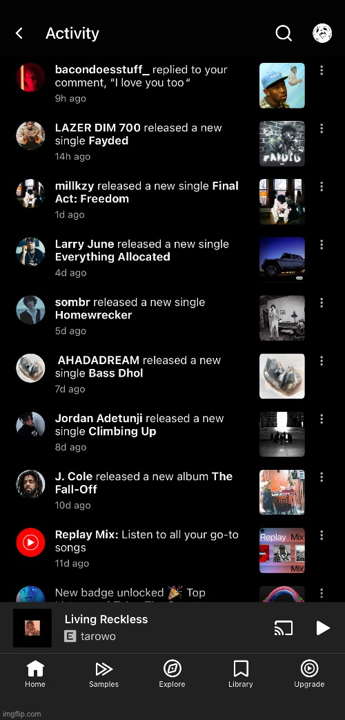 yt musica notifs | made w/ Imgflip meme maker