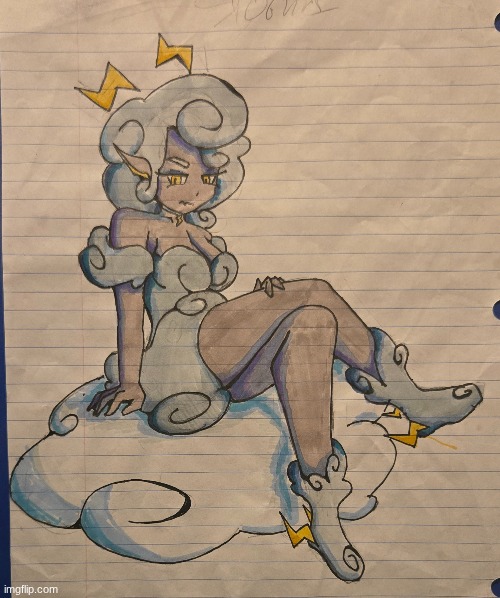 My friend told me to turn an thundercloud into a anime girl | made w/ Imgflip meme maker