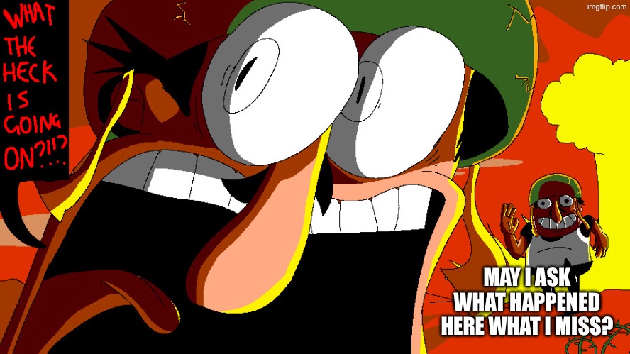 DONT mind me just wondering who’s this toaa person why we flamein him? | MAY I ASK WHAT HAPPENED HERE WHAT I MISS? | image tagged in what the heck is going on | made w/ Imgflip meme maker