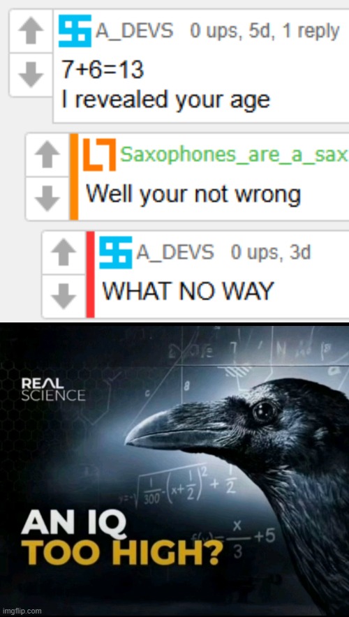 image tagged in an iq too high | made w/ Imgflip meme maker