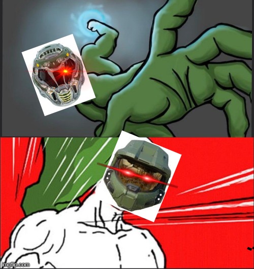 master chief is the goat | image tagged in pepe punch wojack dodge,halo meme,halo,meme | made w/ Imgflip meme maker