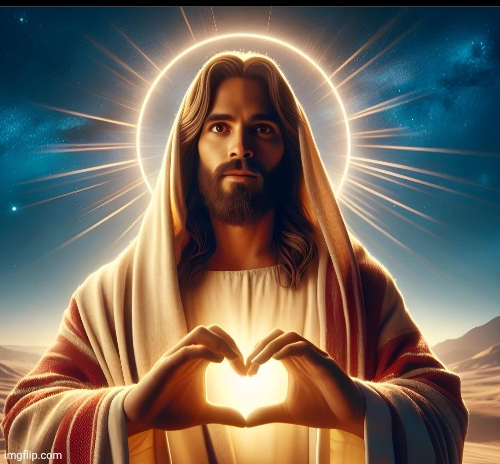 Jesus hearts you Blank Meme Template