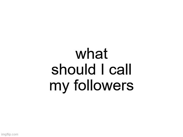 what should I call my followers | made w/ Imgflip meme maker