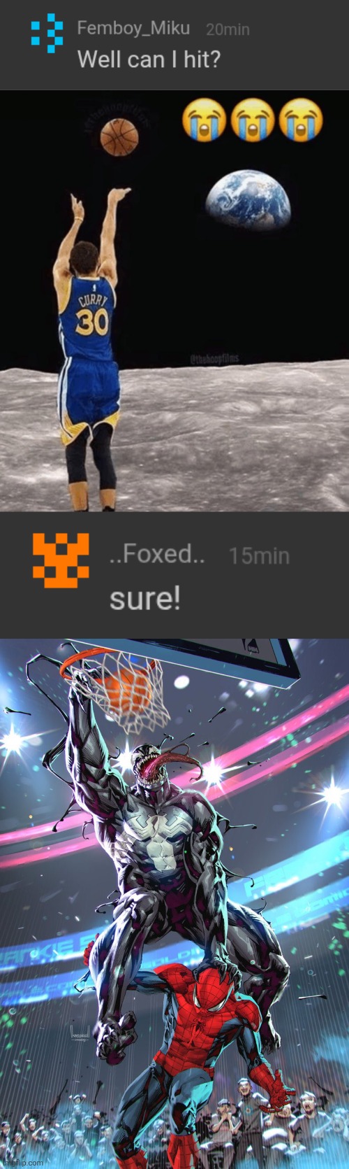 image tagged in what is bro's shot,venom slam dunk | made w/ Imgflip meme maker