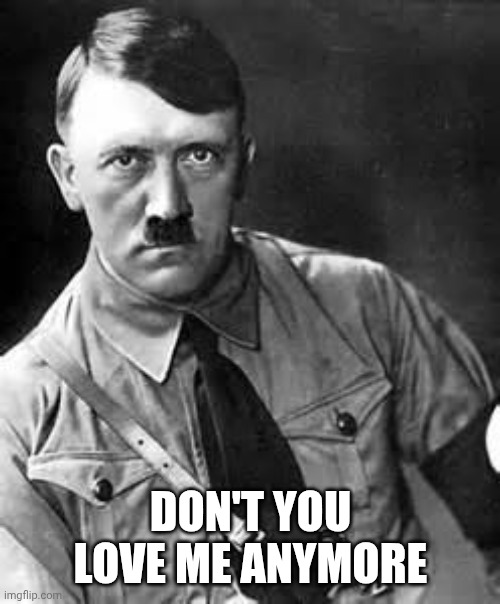 Adolf Hitler | DON'T YOU LOVE ME ANYMORE | image tagged in adolf hitler | made w/ Imgflip meme maker