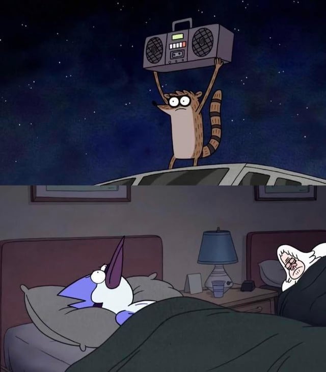 Rigby boombox Blank Meme Template