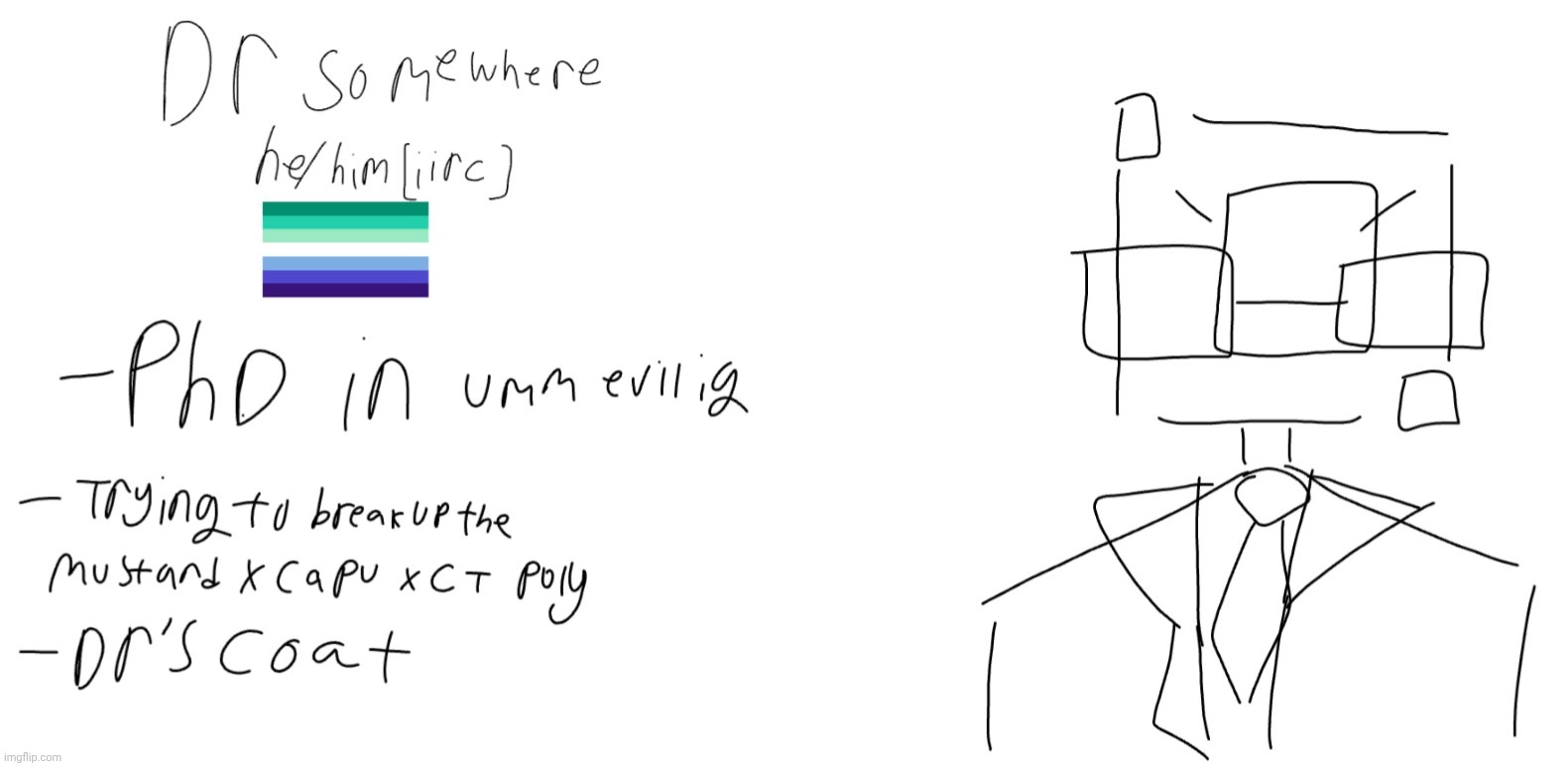 gave him glasses because he lwk reminded me of dib for some reason. anyone else want in? | made w/ Imgflip meme maker