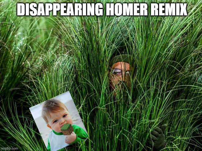 Grass people | DISAPPEARING HOMER REMIX | image tagged in grass people | made w/ Imgflip meme maker