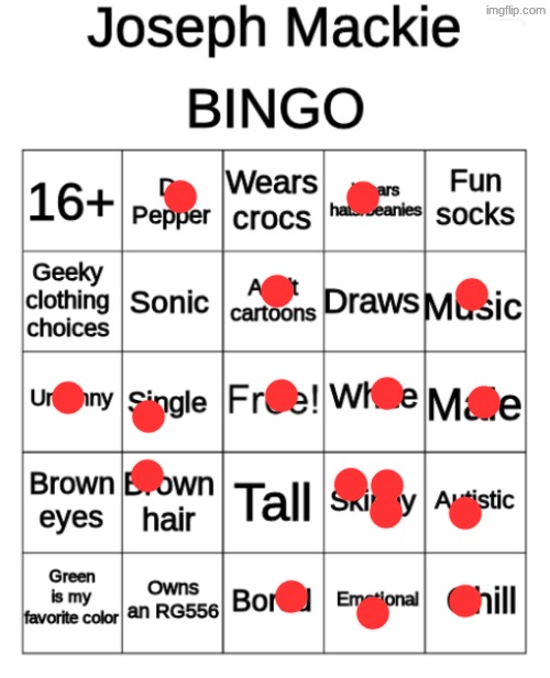 Joseph_Mackie BINGO REMAKE | image tagged in joseph_mackie bingo remake | made w/ Imgflip meme maker