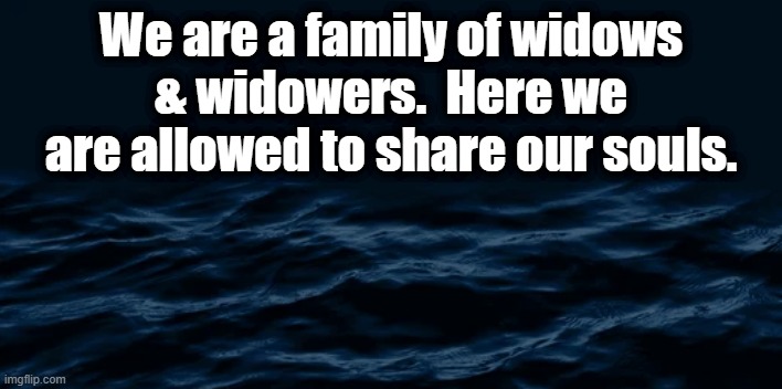 souls | We are a family of widows & widowers.  Here we are allowed to share our souls. | image tagged in dark waters | made w/ Imgflip meme maker
