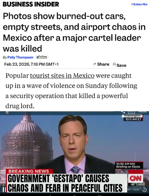Lots of recordings too | GOVERNMENT 'GESTAPO' CAUSES CHAOS AND FEAR IN PEACEFUL CITIES | image tagged in cnn breaking news template,politics,crime,mexico,sarcasm | made w/ Imgflip meme maker