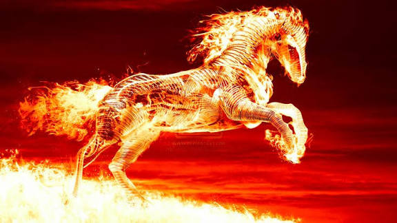 flaming horse Blank Meme Template