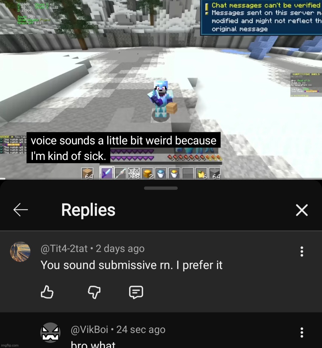 this is not the only comment on this video saying his voice is "submissive" | made w/ Imgflip meme maker