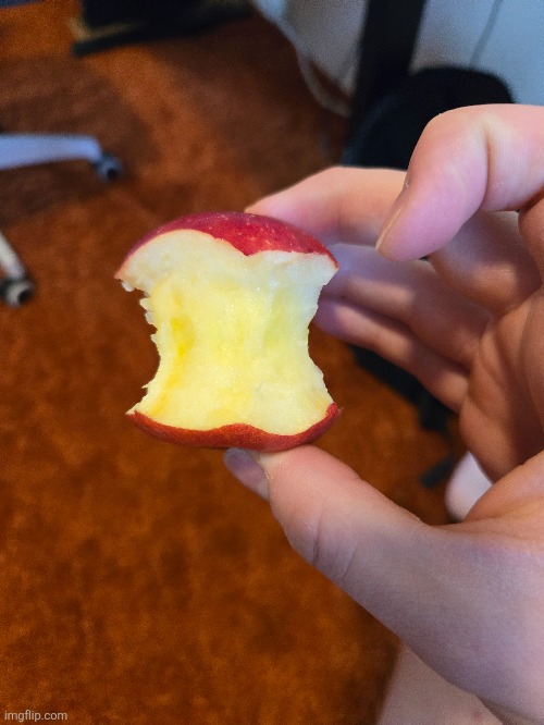 Check put my cartoony aah apple core | made w/ Imgflip meme maker