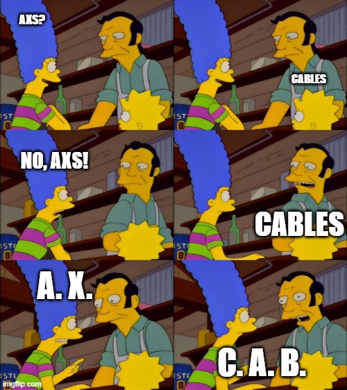 Marge Simpson Beer | AXS? CABLES; NO, AXS! CABLES; A. X. C. A. B. | image tagged in marge simpson beer | made w/ Imgflip meme maker