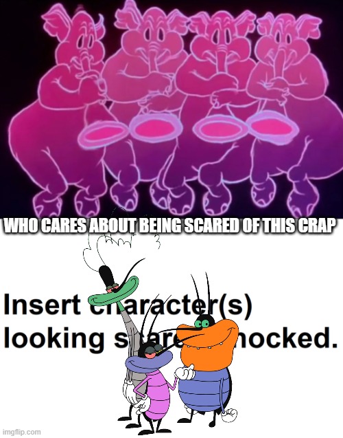 Pink elephants | WHO CARES ABOUT BEING SCARED OF THIS CRAP | image tagged in destroy this crap,pink,elephants,deviantart | made w/ Imgflip meme maker