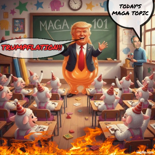 Trumpflation | TODAY'S MAGA TOPIC; TRUMPFLATION!! | image tagged in trumpflation,maga,jeffrey epstein,inflation | made w/ Imgflip meme maker