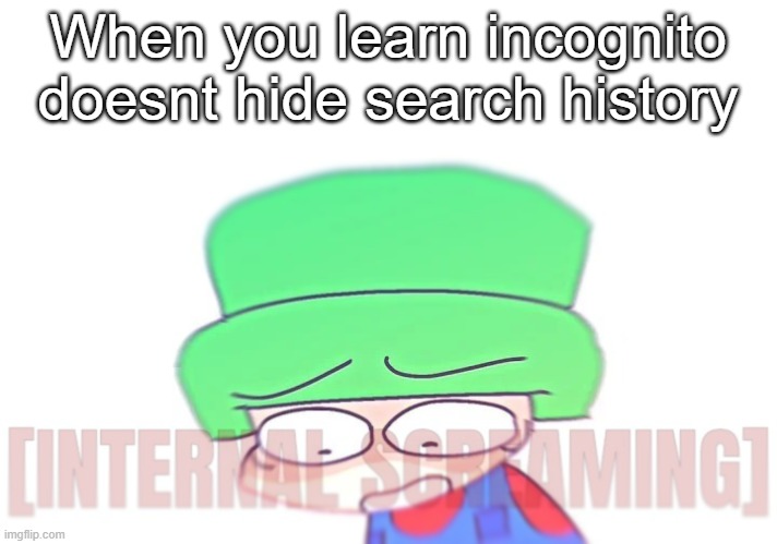 Bambi Internal Screaming | When you learn incognito doesnt hide search history | image tagged in bambi internal screaming | made w/ Imgflip meme maker