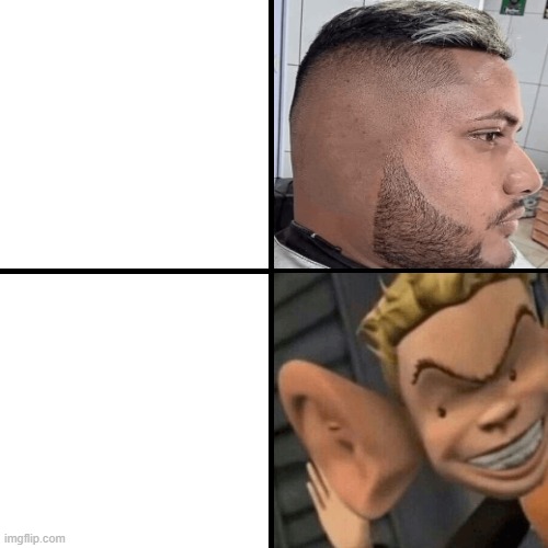 No Ear vs Big Ear Blank Meme Template