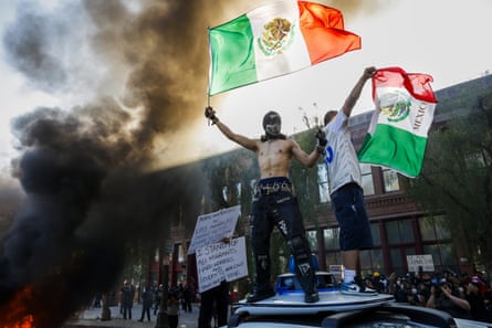 Mexico flag protestor Blank Meme Template