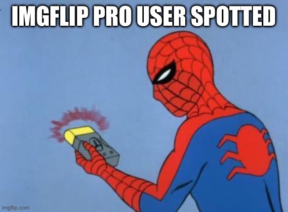 IMGFLIP PRO USER SPOTTED | image tagged in spiderman detector | made w/ Imgflip meme maker